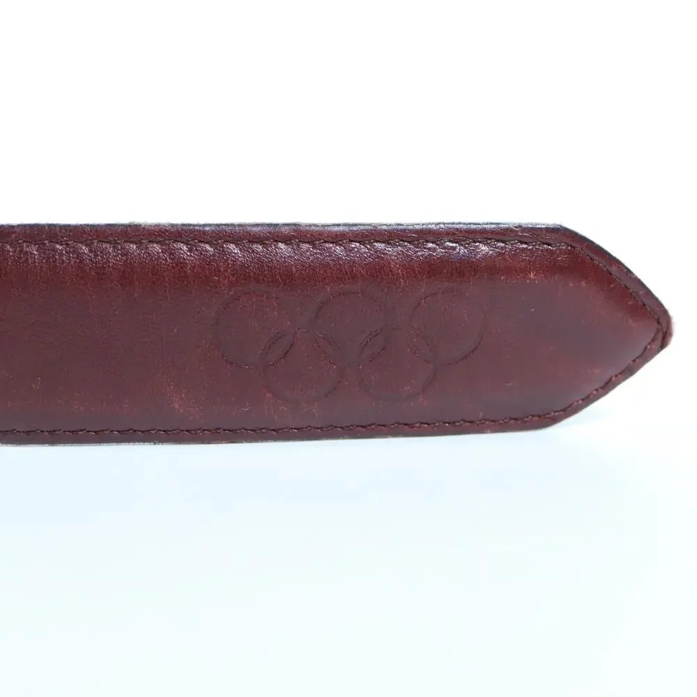 COACH Mens Belt size 38 Olympics Burgundy Calfskin & Solid Brass Leather 1” Belt